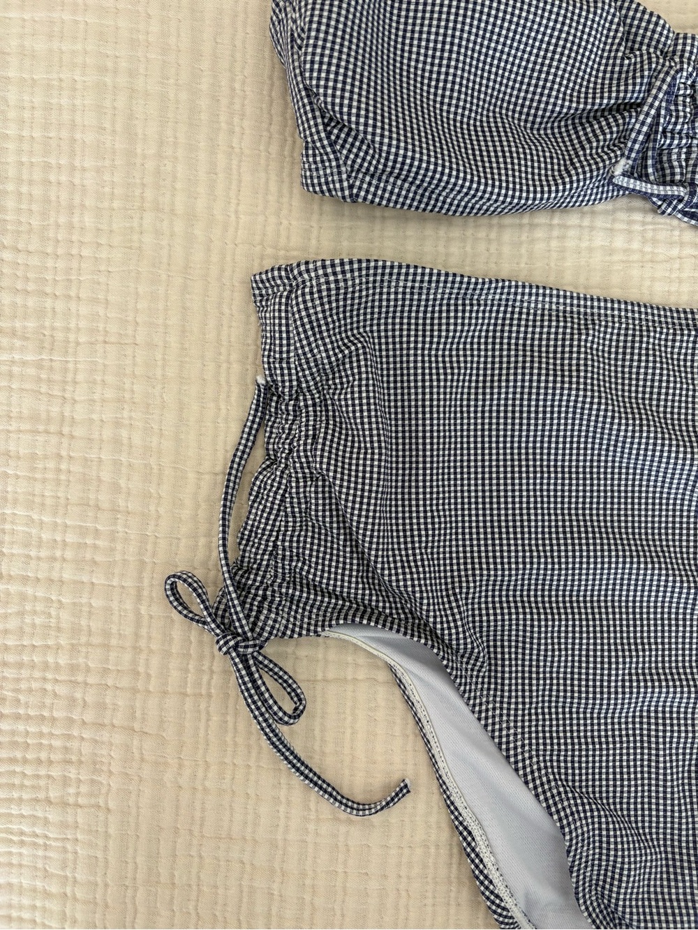 Kona Sol High-Waist Gingham Bikini Set - Black/White NWOTs - Picture 2 of 8